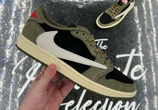 Veja imagens do novo Jordan 1 Low Black Olive de Travis Scott