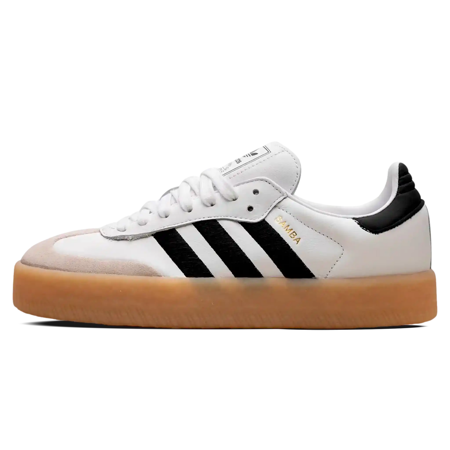 Tênis Adidas Sambae Branco com plataforma feminino.