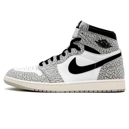 Tênis Air Jordan 1 High "White Cement" Cinza