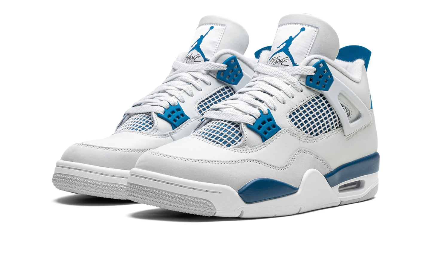 Tênis Air Jordan 4 "Military Blue" Branco / Azul