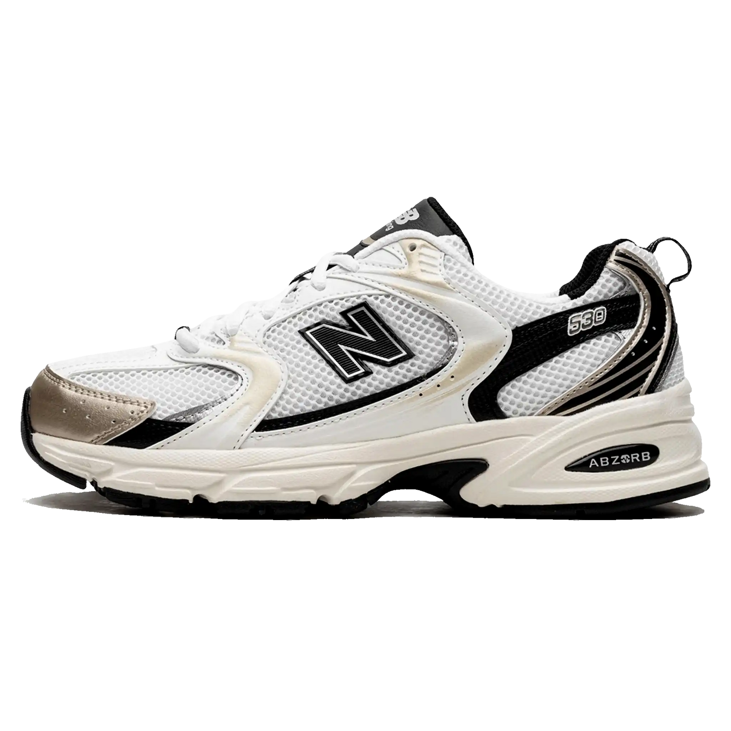 Tênis New Balance 530 "White Gold Black" Dourado / Branco
