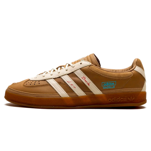 Tênis Adidas Gazelle Indoor x Bad Bunny x Lionel Messi "Cardboard" Bege