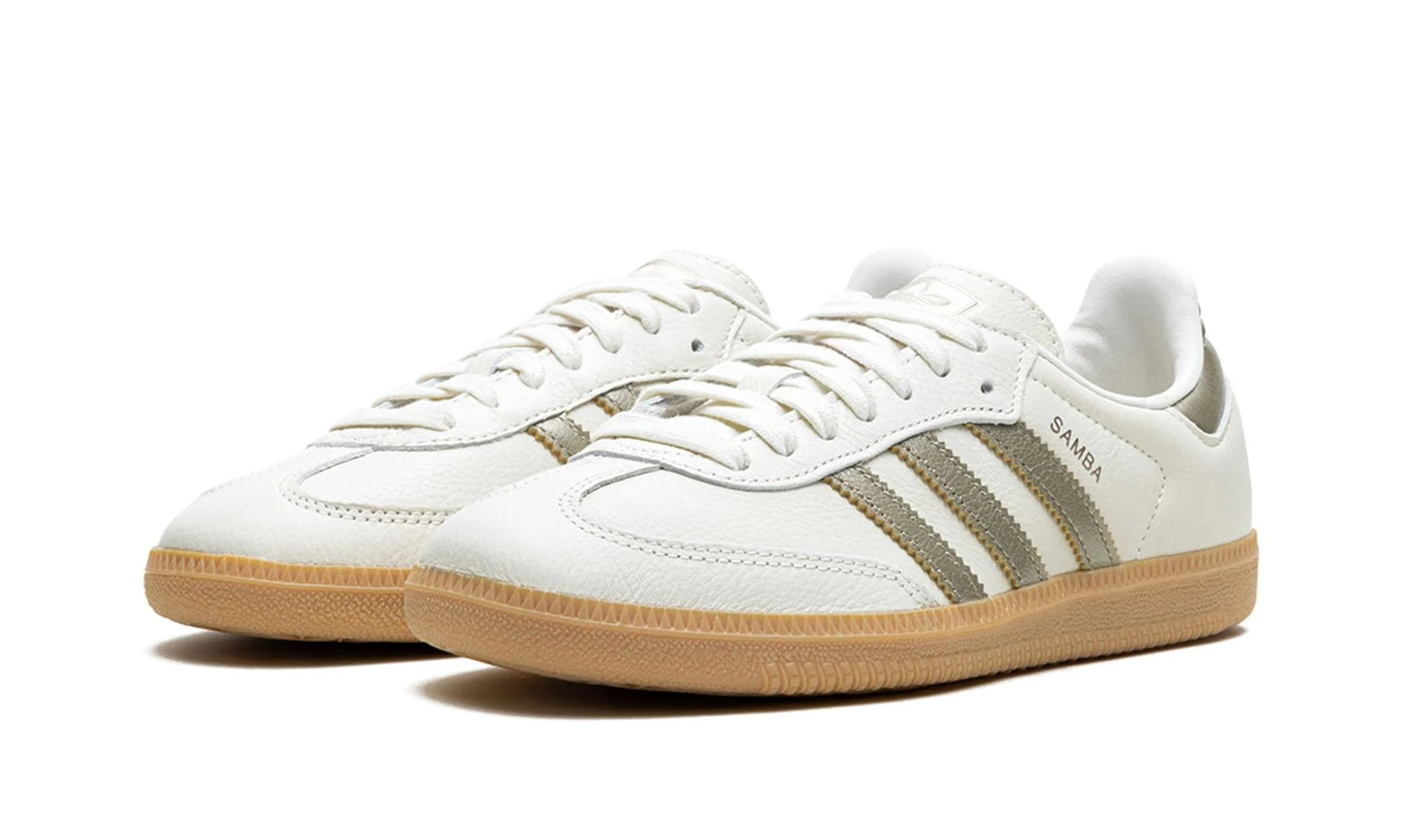 Tênis Adidas Samba OG "Cyber Mettalic" Branco Feminino.