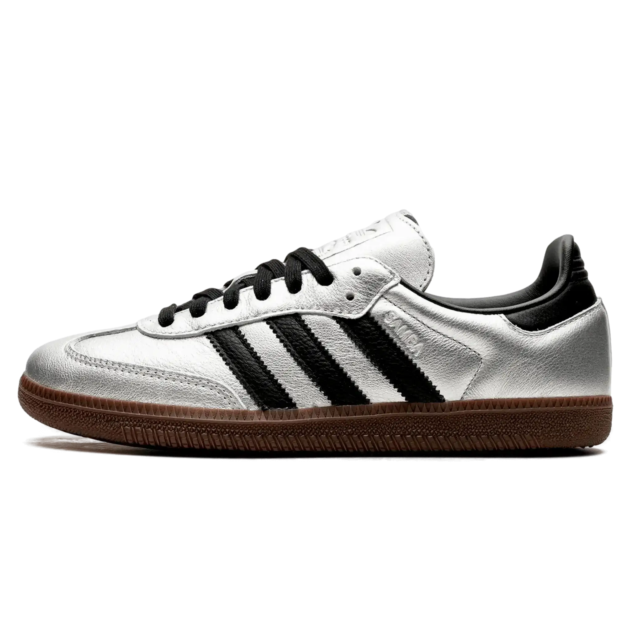 Tênis Adidas Samba OG Feminino "Silver Metallic Black Gum" Prata