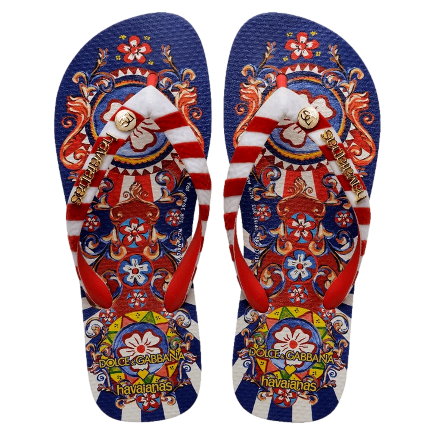 Chinelo Havaianas x Dolce & Gabanna "Carreto Ciciliano" Vermelho