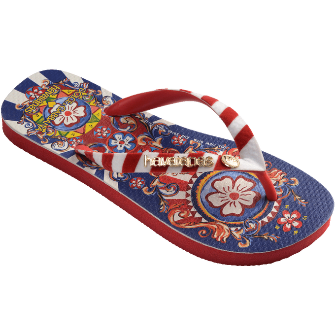 Chinelo Havaianas x Dolce & Gabanna "Carreto Ciciliano" Vermelho