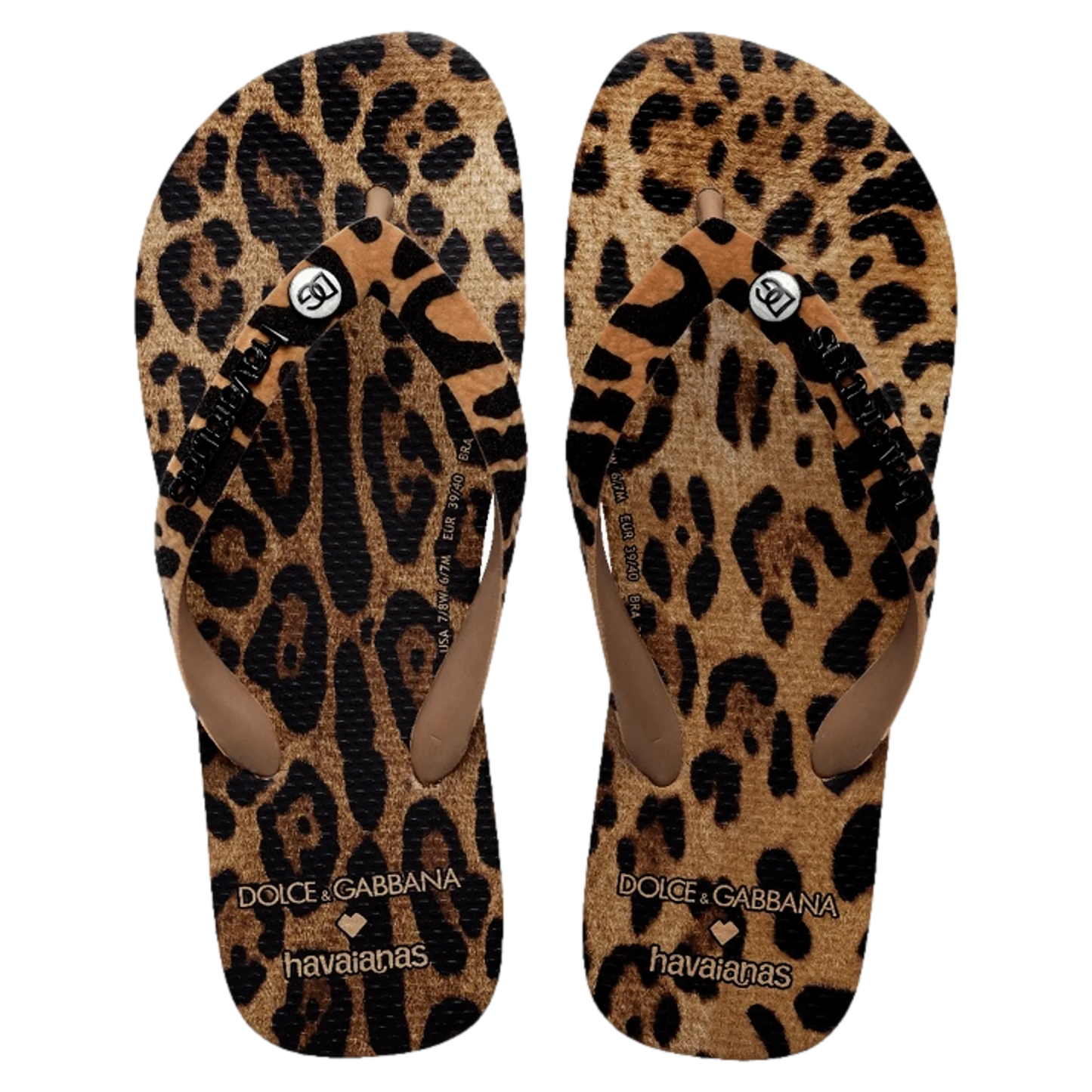 Chinelo Havaianas x Dolce & Gabanna "Leopard" Marrom