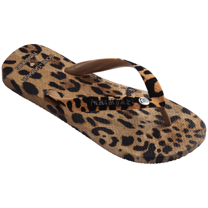 Chinelo Havaianas x Dolce & Gabanna "Leopard" Marrom