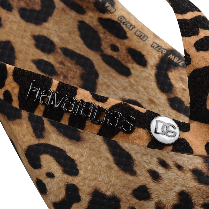 Chinelo Havaianas x Dolce & Gabanna "Leopard" Marrom