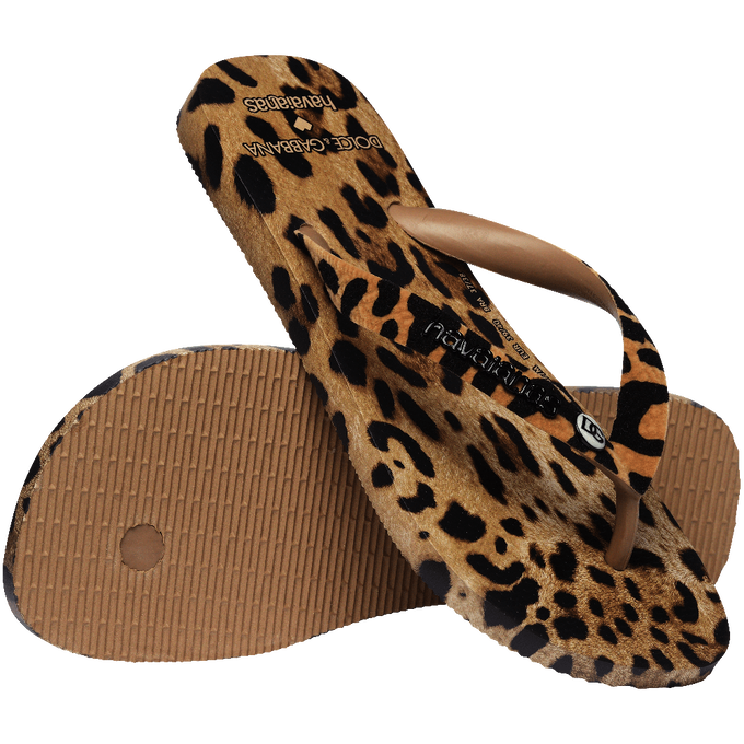 Chinelo Havaianas x Dolce & Gabanna "Leopard" Marrom