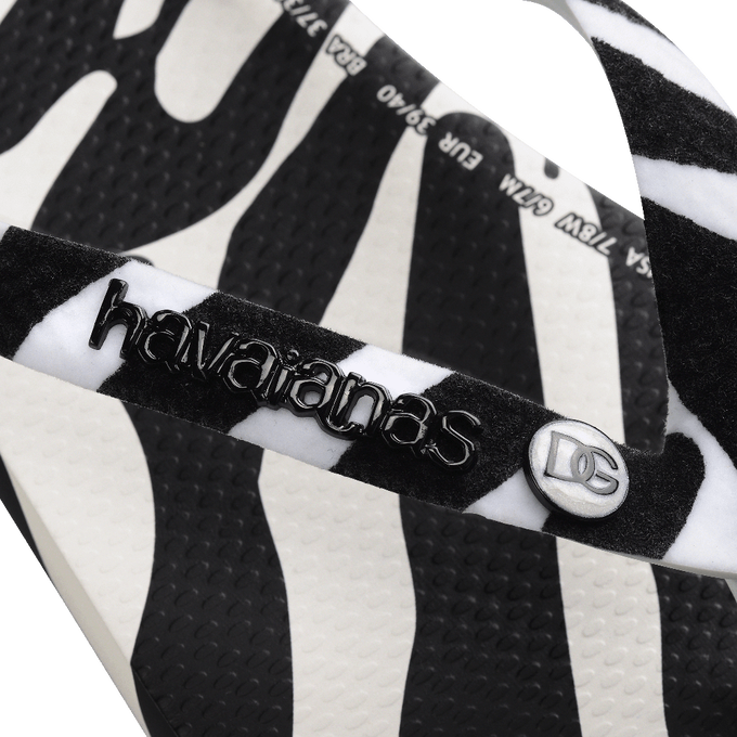 Chinelo Havaianas x Dolce & Gabanna "Zebra" Preto