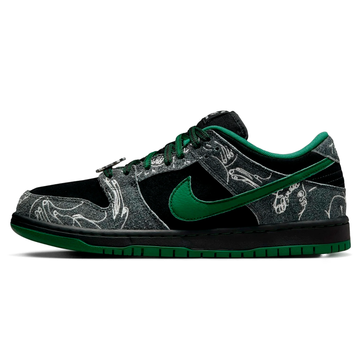 Tênis Nike Dunk Low SB "There Skateboards" Preto / Verde